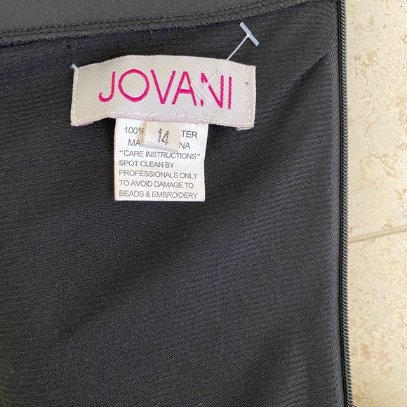 Jovani Asymmetrical Neckline Cocktail Dress Scuba Stretch Black 14 - Picture 9 of 9